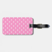 Weiße Punkte, rosa Tupfen-Muster Gepäckanhänger (Rückseite horizontal)