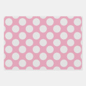 Weiße Punkte und rosa Hintergrund des Party Geschenkpapier Set (Vorderseite 3)