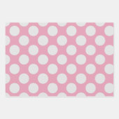 Weiße Punkte und rosa Hintergrund des Party Geschenkpapier Set (Vorderseite 2)
