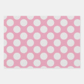Weiße Punkte und rosa Hintergrund des Party Geschenkpapier Set (Vorderseite)