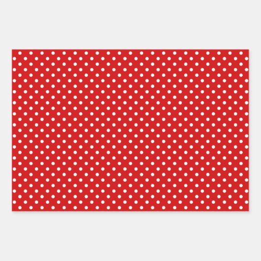 Weiße Punkte und Streifen in Rot und Grün Geschenkpapier Set (Vorderseite 2)