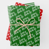 Weiße Punkte und Streifen in Rot und Grün Geschenkpapier Set (Beispiel)