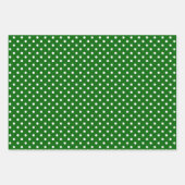 Weiße Punkte und Streifen in Rot und Grün Geschenkpapier Set (Vorderseite 2)