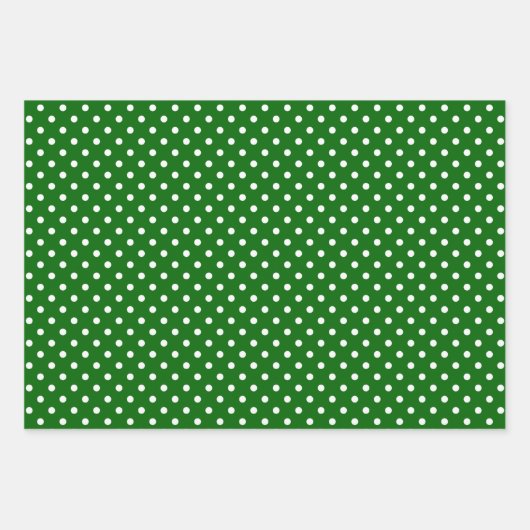Weiße Punkte und Streifen in Rot und Grün Geschenkpapier Set (Vorderseite 2)