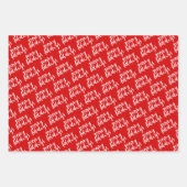 Weiße Punkte und Streifen in Rot und Grün Geschenkpapier Set (Vorderseite)