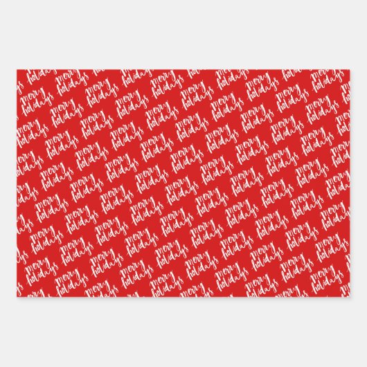 Weiße Punkte und Streifen in Rot und Grün Geschenkpapier Set (Vorderseite)