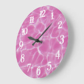 Weiße Putznummern Pink Schwimmbad Große Wanduhr (Winkel)