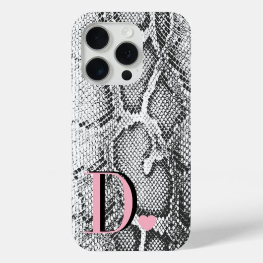 Weiße Python-Schlangenhaut - Reich Elegant Monogra Case-Mate iPhone Hülle (Rückseite)