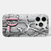 Weiße Python-Schlangenhaut - Reich Elegant Monogra Case-Mate iPhone Hülle (Rückseite (Horizontal))