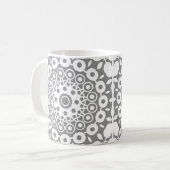 Weiße Quadrate auf hellgrauem Hintergrund Kaffeetasse (Vorderseite Links)