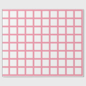 Weiße Quadrate auf Lachsrosa-Packpapier Geschenkpapier (Flach)