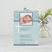 Weiße Quertaufeinladungen Einladung (Stehend Vorderseite)