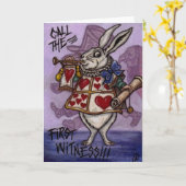 WEISSE RABBIT-Alice im Wunderland Karte (Gelbe Blume)