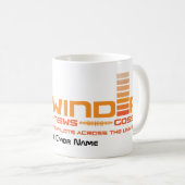 Weiße Radiosidewinder-Tasse mit Namen oder Kaffeetasse (VorderseiteRechts)