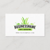 Weiße Rasenpflege Landscaping Mowing Lawncare Visitenkarte (Rückseite)