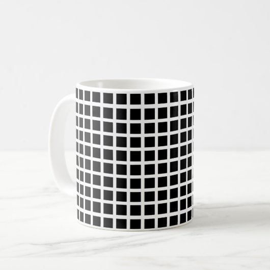 Weiße Raster-Tasse Kaffeetasse (Vorderseite Links)