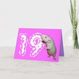 Weiße Ratte 19. Geburtstagskarte Karte