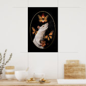 Weiße Ratte mit Monarchfalter-Gotik-Haus Poster (Küche)