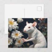 Weiße Ratte Postkarte (Vorne/Hinten)
