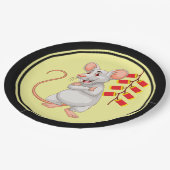 Weiße Rattenfänger und chinesische Firecracker Pappteller (Schrägansicht)