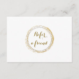 Weiße Referenzkarte für den Glamour mit Goldene Fo