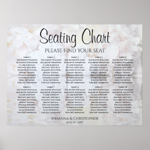 Weiße Reflektionen 10 Tabelle Hochzeitsdiagramm Poster