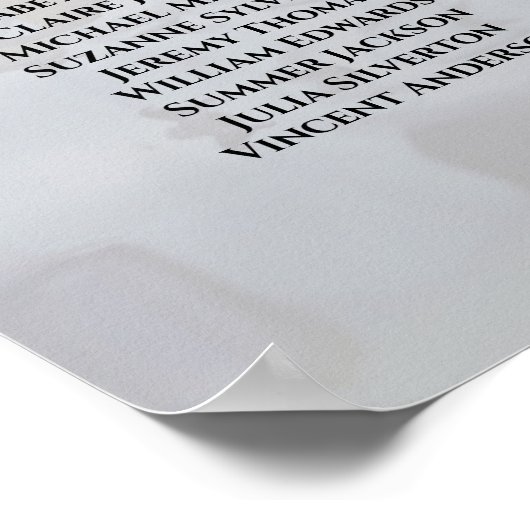 Weiße Reflektionen 16 Tabelle Hochsitzdiagramm Poster (Ecke)