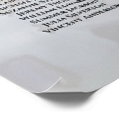 Weiße Reflektionen 16 Tabelle Hochsitzdiagramm Poster (Ecke)