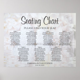Weiße Reflektionen 7 Tabelle Hochzeitsdiagramm Poster