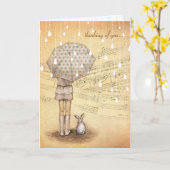 Weiße Regen-Symphonie, die an Sie Karte (Gelbe Blume)