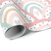 Weiße Regenbogen und Herzpastel Geschenkpapier (Rolleneckpunkt)