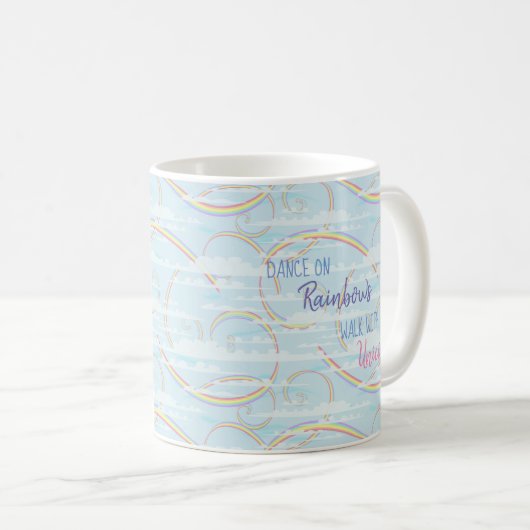 Weiße Regenbogen und Wolken Kaffeetasse (VorderseiteRechts)