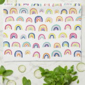 Weiße Regenbogen-Vielfarben Geschirrtuch (Gefaltet)