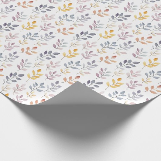 Weiße RegenbogenBlätter Geschenkpapier (Ecke)