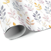 Weiße RegenbogenBlätter Geschenkpapier (Rolleneckpunkt)