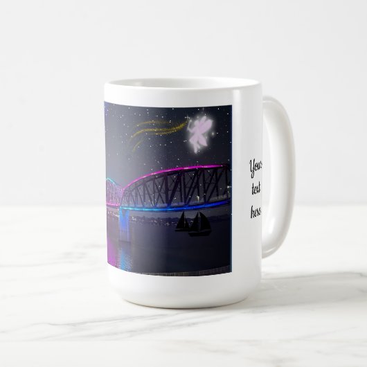 Weiße Regenbogenbrücke Tasse (VorderseiteRechts)