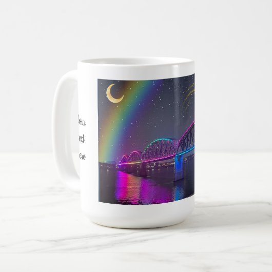 Weiße Regenbogenbrücke Tasse (Vorderseite Links)