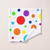 Weiße Regenbogenflächen Badetuch Set (Waschlappen)