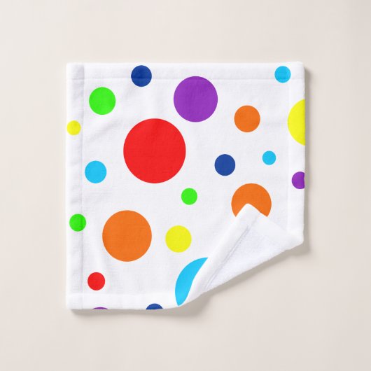 Weiße Regenbogenflächen Badetuch Set (Waschlappen)