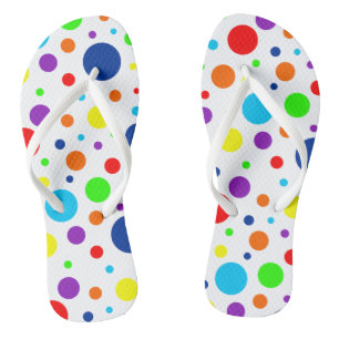 Weiße Regenbogenflächen Flip Flops Badesandalen