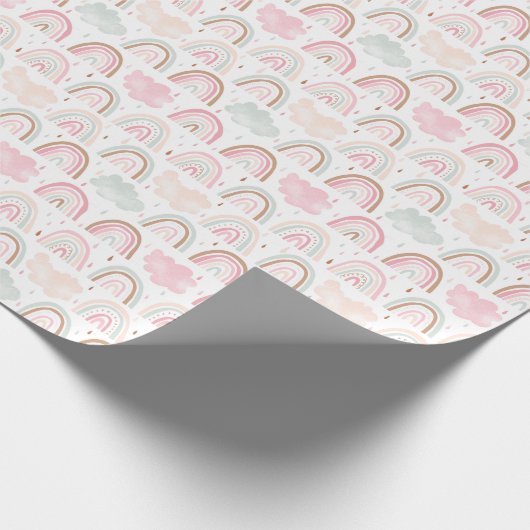 Weiße Regenbogenmuster Geschenkpapier (Ecke)