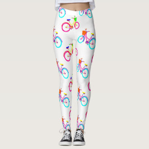 weiße Regenfahrräder farbenfrohe Fahrräder Leggings