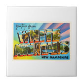 Weiße Reise-Andenken des GebirgsNew Hampshire-NH Fliese (Vorderseite)