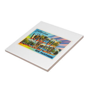 Weiße Reise-Andenken des GebirgsNew Hampshire-NH Fliese