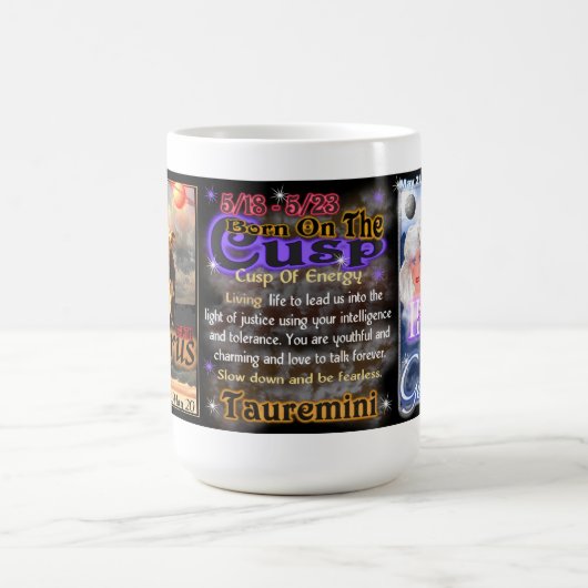 Weiße Reise des Stier-Zwillings-Spitzentierkreises Kaffeetasse (Mittel)