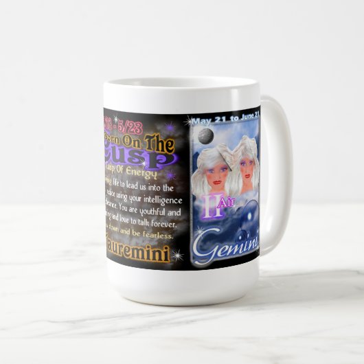 Weiße Reise des Stier-Zwillings-Spitzentierkreises Kaffeetasse (VorderseiteRechts)