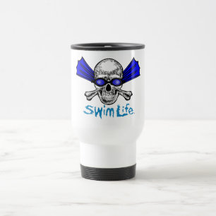 Weiße Reise-Tasse des Swimlebens Reisebecher