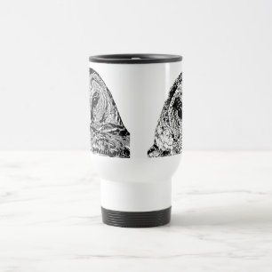 Weiße Reise-Tasse - zwei Eulen-Bilder Reisebecher