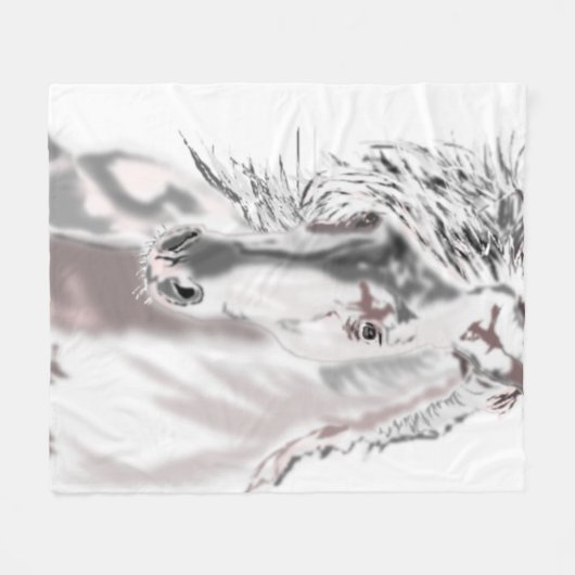 Weiße Reithose Fleece Blanket Farbe (Vorderseite (Horizontal))