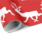 Weiße Ren-/Karibu-Silhouette Geschenkpapier (Rolleneckpunkt)